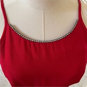 Vintage Jessica McClintock Gunne Sax formal dress with rhinestone neckline